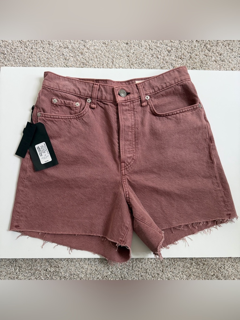 RAG & BONE
Maya High Waist Raw Hem Cutoff Denim Shorts In Light Plum